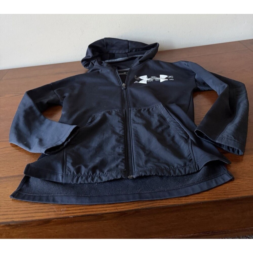 Under Armour Hooded Sweatshirt Boys Size Youth Medium Black